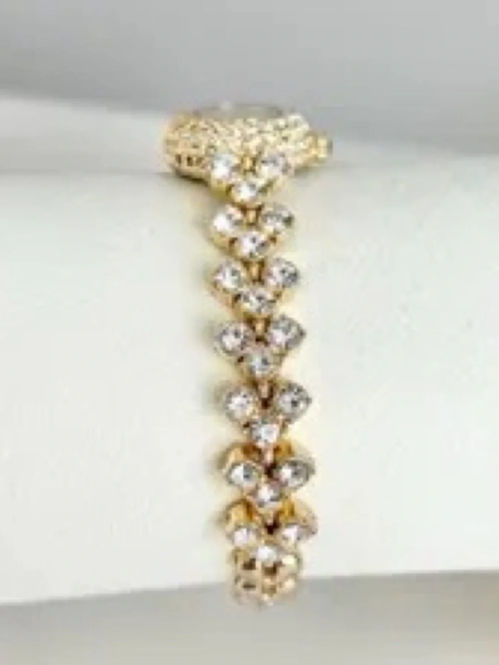 Gold-Tone Crystal Bracelet Watch for Women